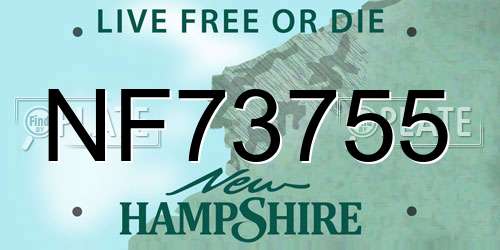 NF73755 New Hampshire License Plate