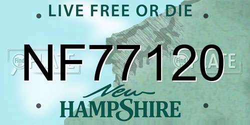 NF77120 New Hampshire License Plate