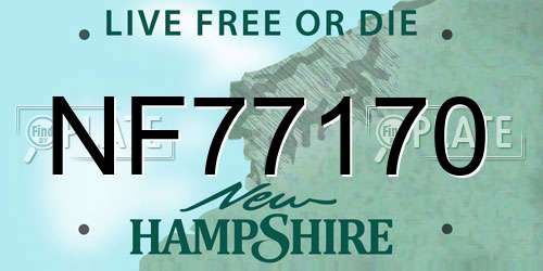 NF77170 New Hampshire License Plate
