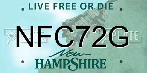 NFC72G New Hampshire License Plate