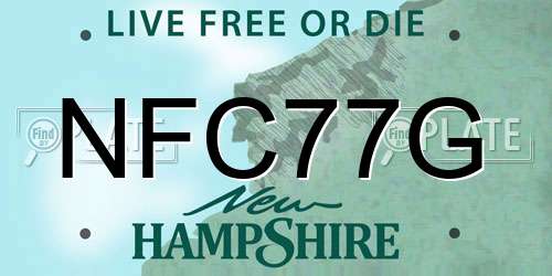 NFC77G New Hampshire License Plate