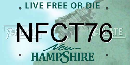 NFCT76 New Hampshire License Plate