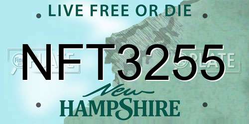 NFT3255 New Hampshire License Plate