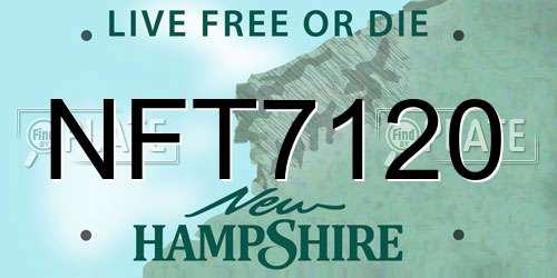 NFT7120 New Hampshire License Plate