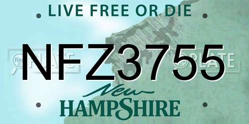 NFZ3755 New Hampshire License Plate