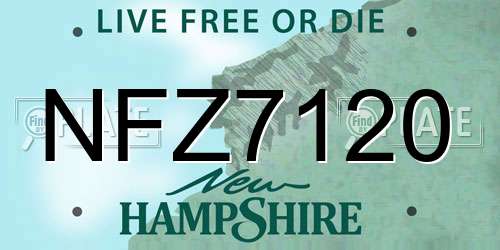 NFZ7120 New Hampshire License Plate