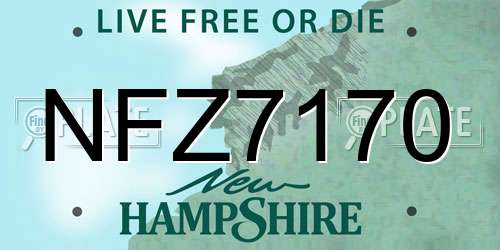 NFZ7170 New Hampshire License Plate