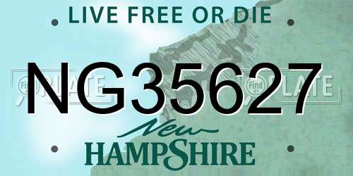NG35627 New Hampshire License Plate