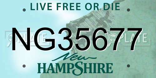 NG35677 New Hampshire License Plate