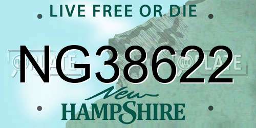 NG38622 New Hampshire License Plate