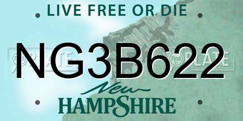 NG3B622 New Hampshire License Plate