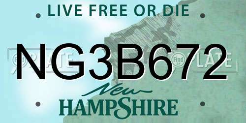NG3B672 New Hampshire License Plate