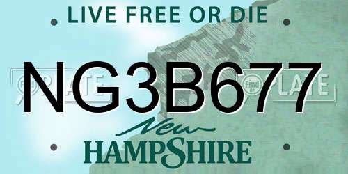 NG3B677 New Hampshire License Plate