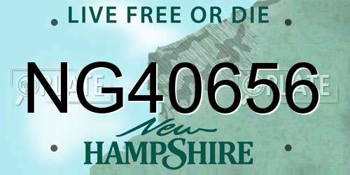 NG40656 New Hampshire License Plate