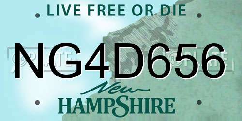 NG4D656 New Hampshire License Plate