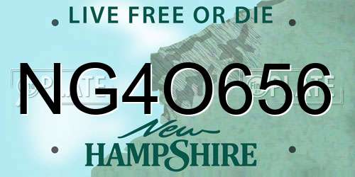 NG4O656 New Hampshire License Plate