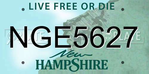 NGE5627 New Hampshire License Plate
