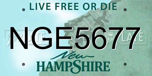 NGE5677 New Hampshire License Plate