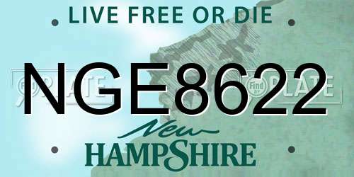 NGE8622 New Hampshire License Plate