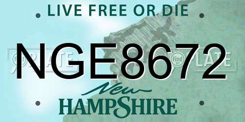NGE8672 New Hampshire License Plate
