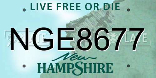 NGE8677 New Hampshire License Plate