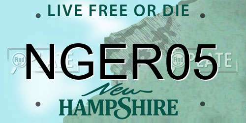 NGER05 New Hampshire License Plate