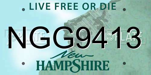 NGG9413 New Hampshire License Plate
