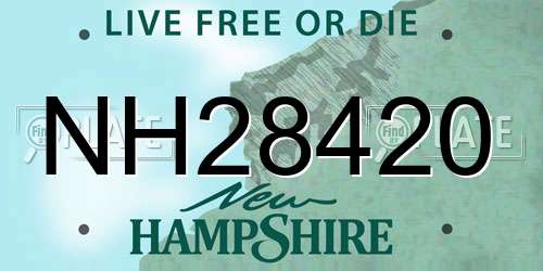 NH28420 New Hampshire License Plate