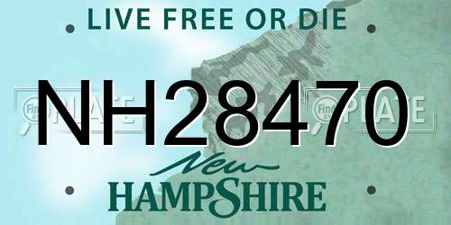 NH28470 New Hampshire License Plate