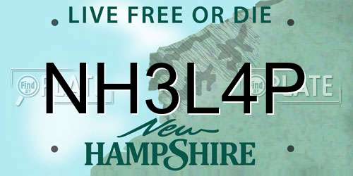 NH3L4P New Hampshire License Plate