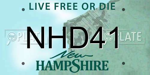 NHD41 New Hampshire License Plate