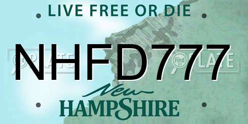 NHFD777 New Hampshire License Plate