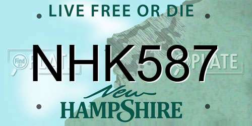 NHK587 New Hampshire License Plate