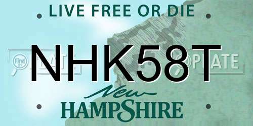 NHK58T New Hampshire License Plate
