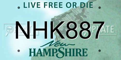 NHK887 New Hampshire License Plate