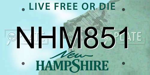 NHM851 New Hampshire License Plate