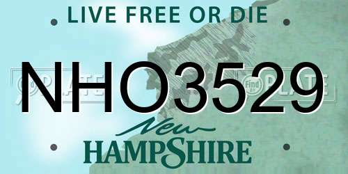 NHO3529 New Hampshire License Plate