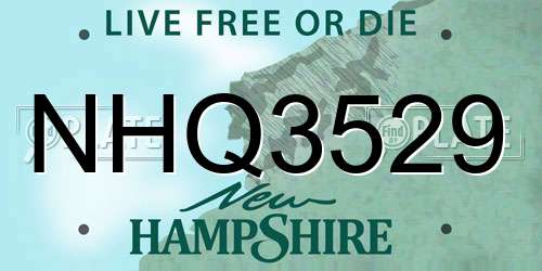 NHQ3529 New Hampshire License Plate