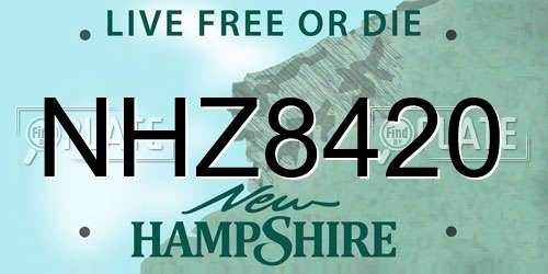 NHZ8420 New Hampshire License Plate