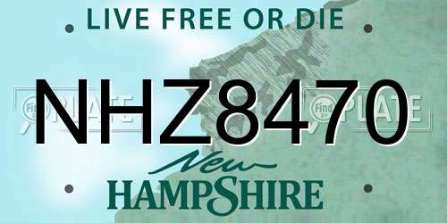 NHZ8470 New Hampshire License Plate