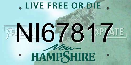 NI67817 New Hampshire License Plate