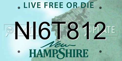 NI6T812 New Hampshire License Plate