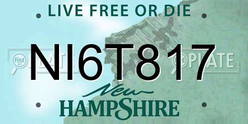 NI6T817 New Hampshire License Plate