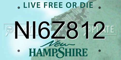 NI6Z812 New Hampshire License Plate