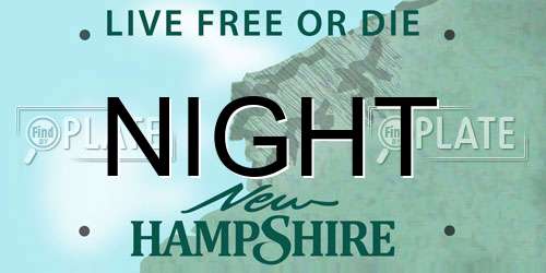 NIGHT New Hampshire License Plate