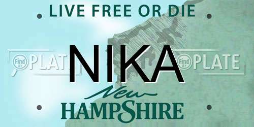 NIKA New Hampshire License Plate