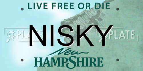 NISKY New Hampshire License Plate