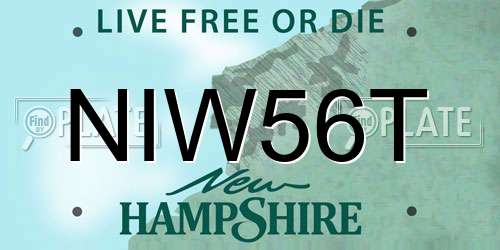 NIW56T New Hampshire License Plate