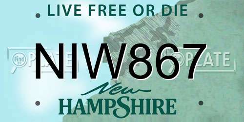 NIW867 New Hampshire License Plate