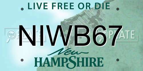 NIWB67 New Hampshire License Plate